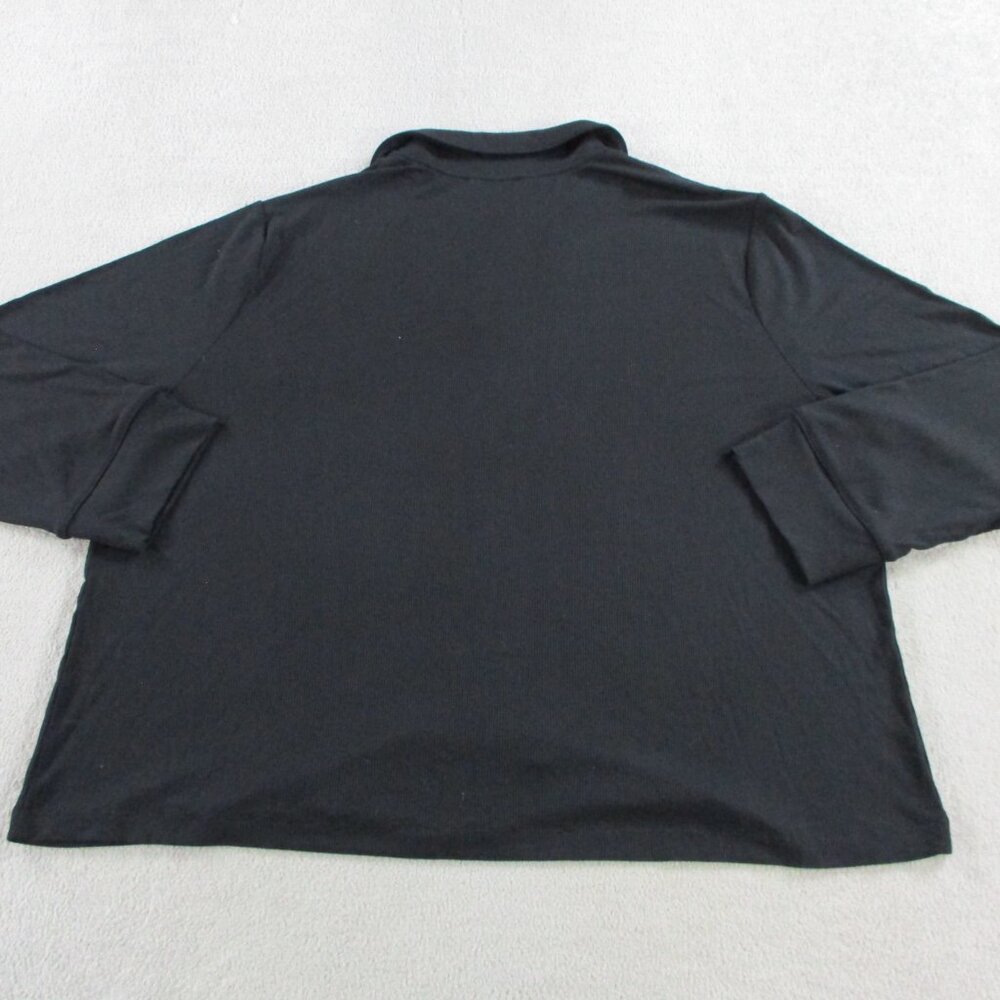 SKIMS Soft Lounge Rib Sleep Top Women 2X Onyx Black Button Up Stretch Loungewear - Picture 3 of 9